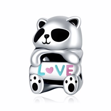 BAMOER 925 Sterling Silver Panda Charm – Bamboo Dangle Bead, Fit Bracelet Jewelry