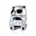 thumbnail image 1 of ROSIANNA 925 Sterling Silver Charm for Bracelets Cartoon Panda Doll Love Only Charm Women Bracelet Charm, 1 of 5