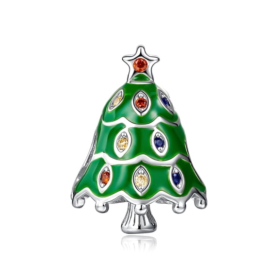 ROSIANNA 925 Sterling Silver Charm for Bracelets Christmas Tree Charm For Bracelet Charm Women Bracelet Charm