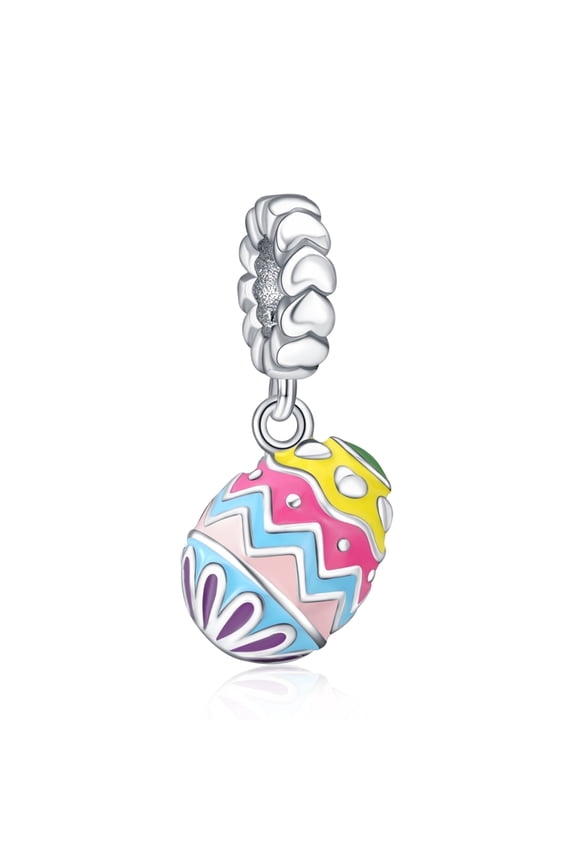 925 Sterling Silver Charm for Charm Bracelets Color Easter Egg Dangle Charms Women Bracelet Charm