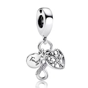 ROSIANNA 925 Sterling Silver Charm for Bracelets Family Infinity Tree of Life Dangle Charms Women Bracelet Charm