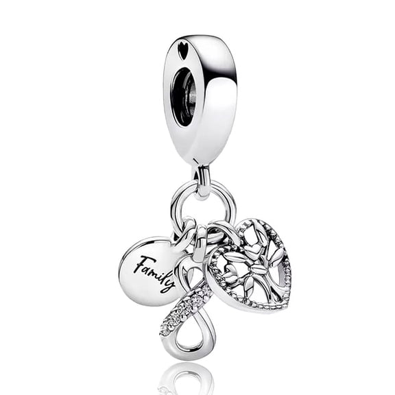 ROSIANNA 925 Sterling Silver Charm for Bracelets Family Infinity Tree of Life Dangle Charms Women Bracelet Charm