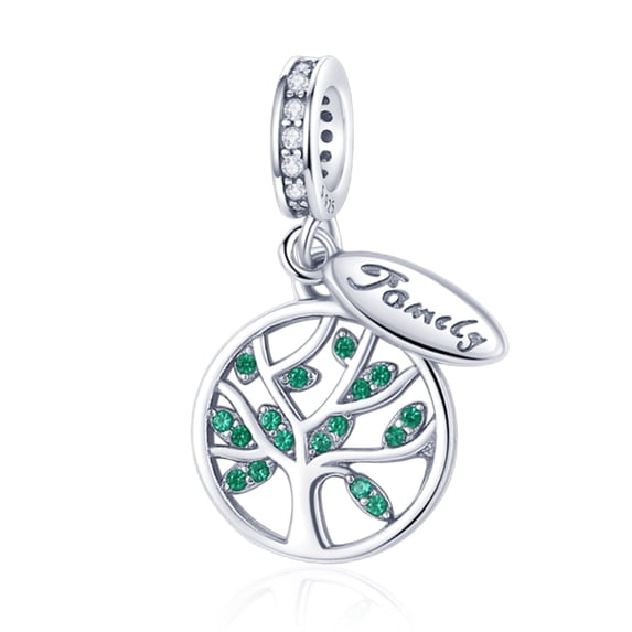 ROSIANNA 925 Sterling Silver Charm for Bracelets Family Tree Dangle Charm Women Necklace Pendant Girl Gifts