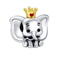 thumbnail image 1 of ROSIANNA 925 Sterling Silver Charm for Bracelets Gold Crown Elephant Bead Charms Women Bracelet Charm Gifts, 1 of 6