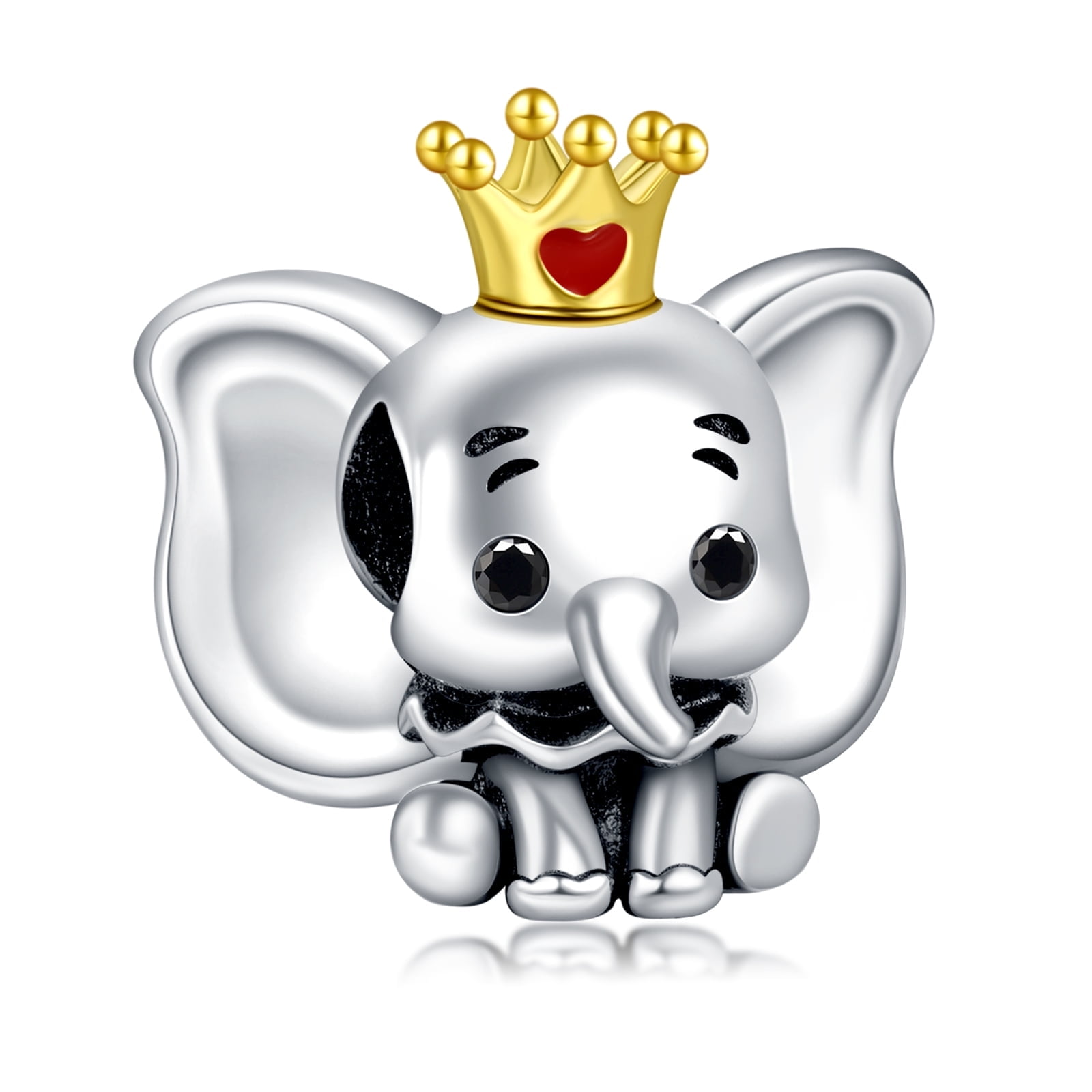 ANNMORS 925 Sterling Silver Charm for Pandora Bracelets Gold Crown Elephant Bead Charms Women Girl Bracelet Charm Gifts