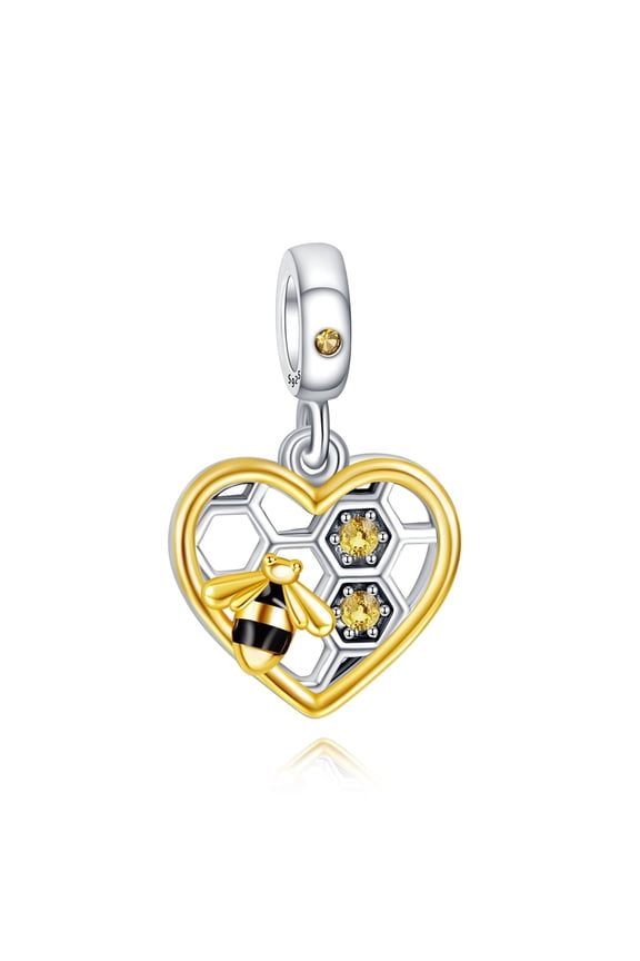 925 Sterling Silver Charm for Bracelets Heart Bee Birthday Gift Pendant Charm Women Bracelet Charm