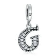 thumbnail image 1 of 925 Sterling Silver Charm for Bracelets Letter G Pendant Name Initial Aphabets Birthday Charm Women Bracelet Charm, 1 of 1