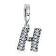 thumbnail image 1 of 925 Sterling Silver Charm for Bracelets Letter H Pendant Name Initial Aphabets Birthday Charm Women Bracelet Charm, 1 of 1
