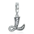 thumbnail image 1 of 925 Sterling Silver Charm for Bracelets Letter L Pendant Name Initial Aphabets Birthday Charm Women Bracelet Charm, 1 of 5