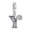 thumbnail image 1 of 925 Sterling Silver Charm for Bracelets Letter Y Pendant Name Initial Aphabets Birthday Charm Women Bracelet Charm, 1 of 1