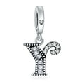 thumbnail image 1 of 925 Sterling Silver Charm for Bracelets Letter Y Pendant Name Initial Aphabets Birthday Charm Women Bracelet Charm, 1 of 5