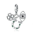 thumbnail image 1 of 925 Sterling Silver Charm for Bracelets Lucky Clover Dangle Charms Women Bracelet Charm, 1 of 7