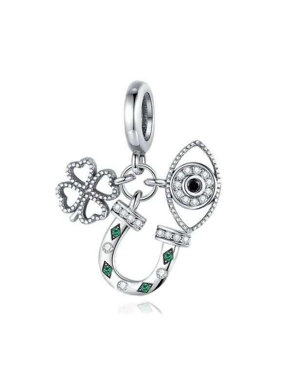 925 Sterling Silver Charm for Bracelets Lucky Clover Dangle Charms Women Bracelet Charm