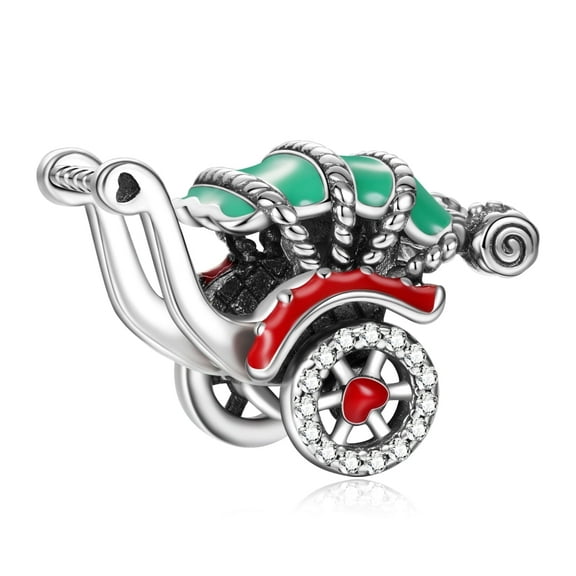 925 Sterling Silver Charm for Bracelets Traditional Rickshaw Charm Women Bracelet Charm