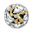 thumbnail image 1 of 925 Sterling Silver Charm for Bracelets Two Tone Zodiac Sign Openwork Bead Charms Women Girl Holiday Gifts, 1 of 5
