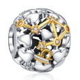 thumbnail image 1 of 925 Sterling Silver Charm for Bracelets Two Tone Zodiac Sign Openwork Bead Charms Women Girl Holiday Gifts, 1 of 7