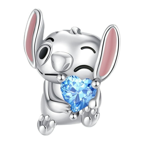 ROSIANNA 925 Sterling Silver Charm for Bracelets Women Silver Lovely Stitch Charm Necklace Pendant Girl Gifts
