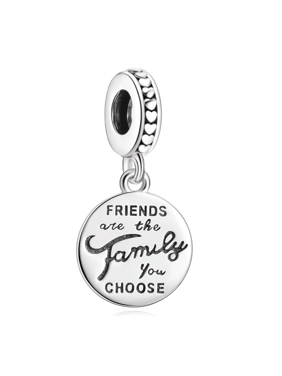 925 Sterling Silver Charm for Women Bracelets Necklace Coin Family&Friend Dangle Charm Gift