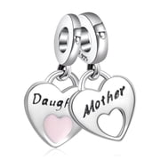 925 Sterling Silver Charm for Women Bracelets Necklace Daughter&Mother Family Dangle Charm Gift