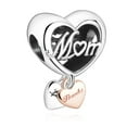 thumbnail image 1 of 925 Sterling Silver Charm for Women Bracelets Necklace Forever Mom Love Heart Dangle Charm Gift, 1 of 6