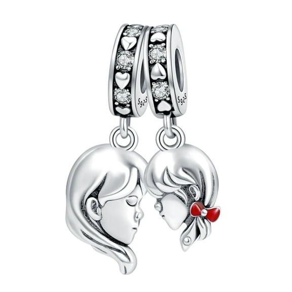 925 Sterling Silver Charm for Women Bracelets Necklace Mother Daughter Portrait Dangle Charms Women Bracelet Charm