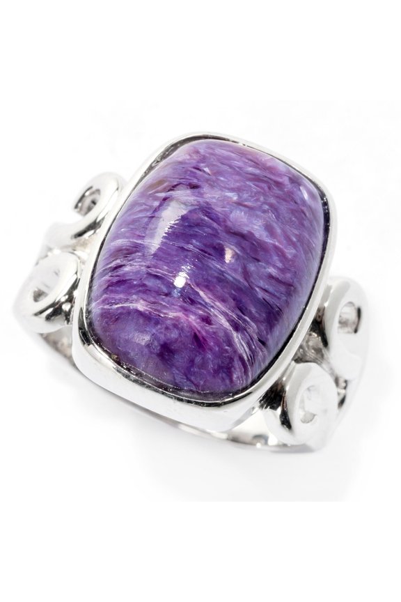 925 Sterling Silver Charoite Ring