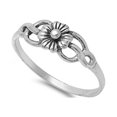 thumbnail image 1 of 925 Sterling Silver Cherry Blossom Solitaire Op Flower Ring Size 10, 1 of 3