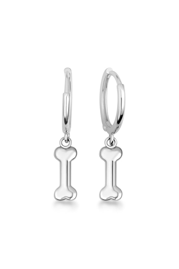 .925 Sterling Silver Cherub Angel Drop Huggie Hoop Earrings