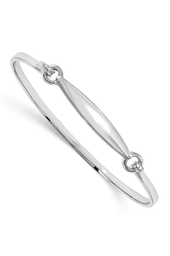 925 Sterling Silver Children's Rhodium-plated Identification Bangle Bracelet