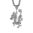 thumbnail image 1 of 925 Sterling Silver Chinese Dragon Charm Pendant 38mm, 1 of 1