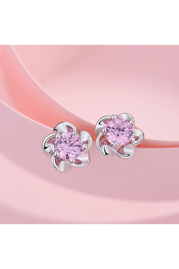 925 Sterling Silver Chinese Style Flower Drop Earrings Gemstone Inlaid Electroplated Jewelry For Daily Wear Lux