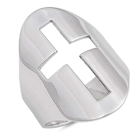 925 Sterling Silver Christian Cross Ring Size 7