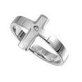 thumbnail image 1 of 925 Sterling Silver Christian Cross Ring Size 8, 1 of 3
