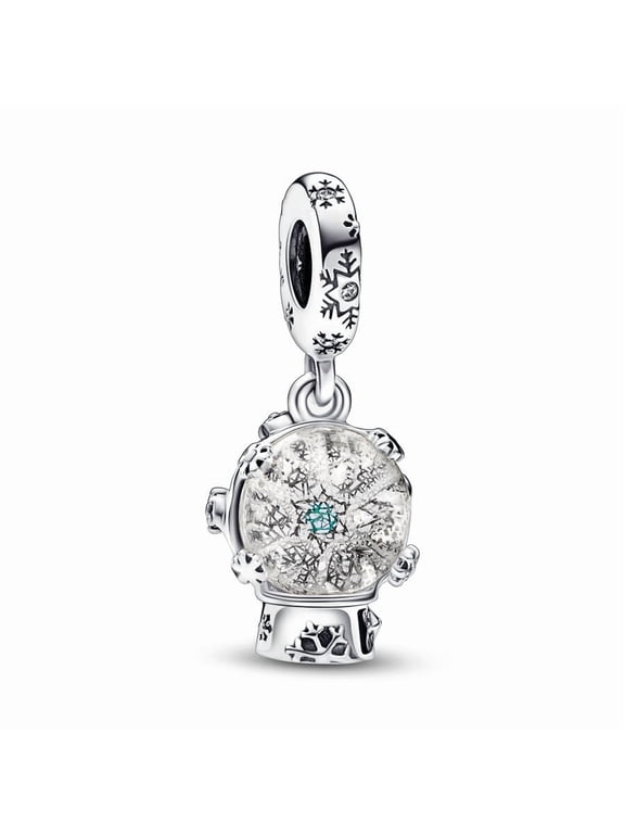 925 Sterling Silver Christmas Snow Globe Dangle Charm for Bracelet Charms Bangle Pendant Jewelry