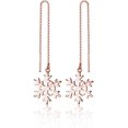 thumbnail image 1 of 925 Sterling Silver Christmas Snowflake Earrings Dangle Chain for Women Teens Snowflake Dangle Earrings Long Threader Earrings, 1 of 11