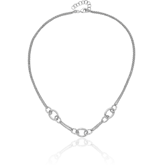 925 Sterling Silver Circle Round Chain Necklace