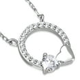 thumbnail image 1 of 925 Sterling Silver Circle of Life Love Heart CZ Pendant Necklace, 18", 1 of 3