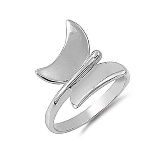 925 Sterling Silver Circling Butterfly Ring Size 6