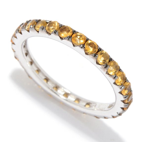 925 Sterling Silver Citrine Band Ring