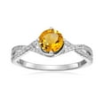thumbnail image 1 of 925 Sterling Silver Citrine, Created White Sapphire Ring, 1 of 3