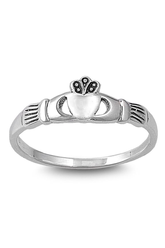 925 Sterling Silver Claddagh Benediction Heart Ring Size 8