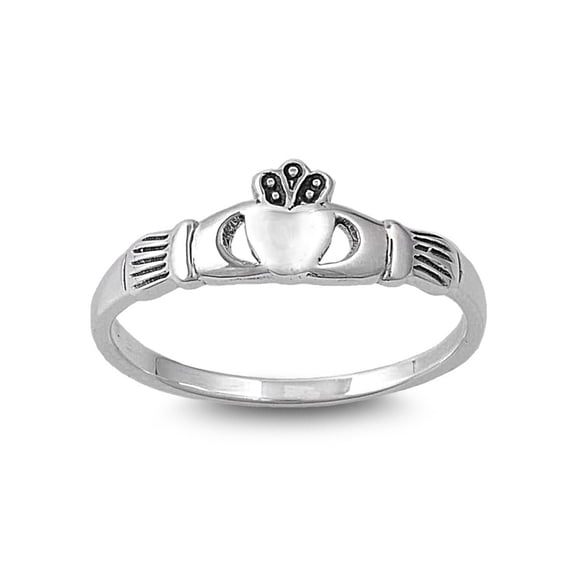 925 Sterling Silver Claddagh Benediction Heart Ring Size 8