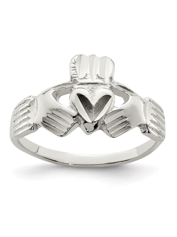 925 Sterling Silver Claddagh Ring Size 8
