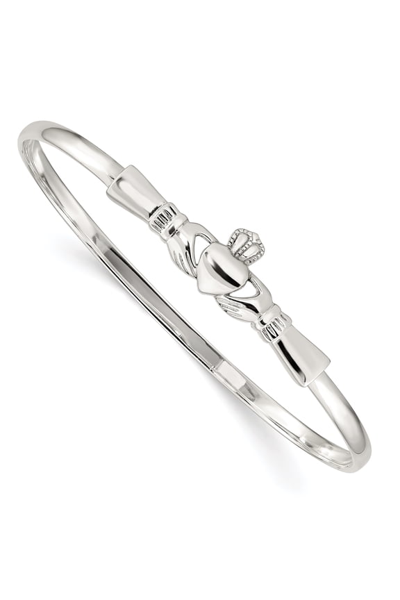 925 Sterling Silver Claddaugh Bangle Bracelet