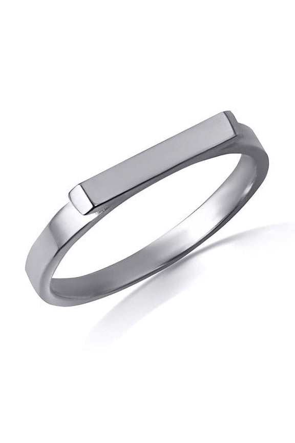 Classic Bar Silver Ring, 925 Sterling Silver, Size 4.5