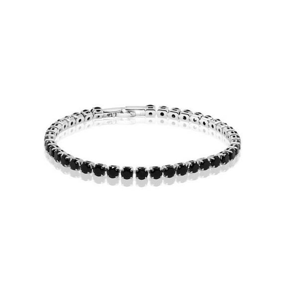 925 Sterling Silver Classic Black Tennis Bracelet