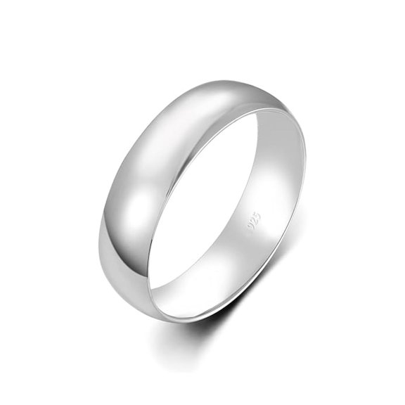 925 Sterling Silver Classic Dome 3mm Wide Band Ring for Women, Smooth Polished Finish Stackable Band Ring, Women Wedding Engagement Rings_9