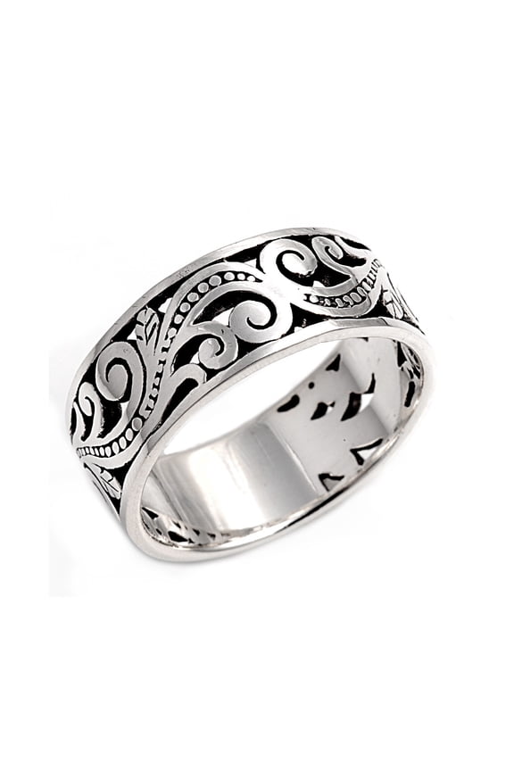 925 Sterling Silver Classic Filigree Ring Size 13
