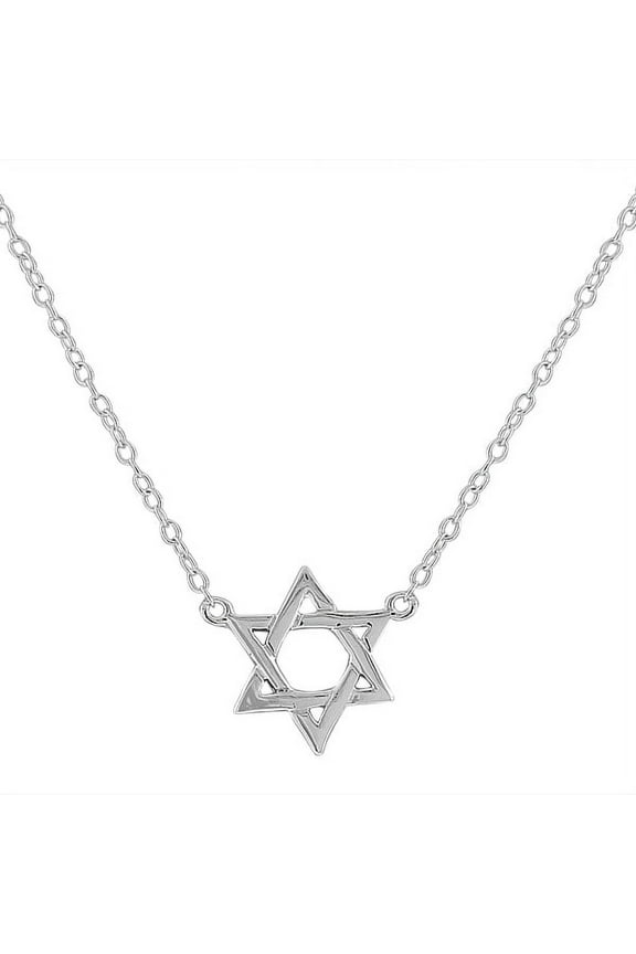 925 Sterling Silver Classic Jewish Star of David Small Pendant Necklace with Chain