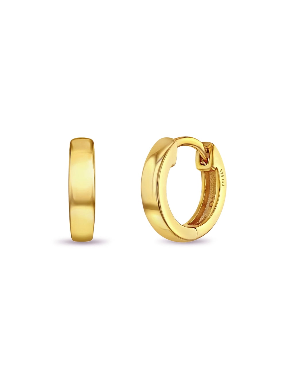 925 Sterling Silver Classic Small Hoop Huggie Earrings for Girls Teens 12mm